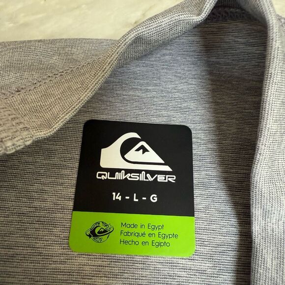 Quiksilver All Time Long Sleeve Youth boys Rashguard Surf Shirt Sz L-14 NWOT - Picture 4 of 5